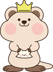 Fototapeta premium Majestic Quokka with Gold Crown
