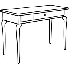 Illustration of a console table isolated on transparent background