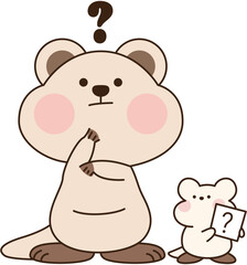 Curious Quokka with Question Marks