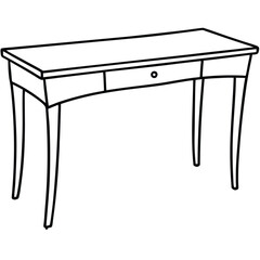Illustration of a console table isolated on transparent background