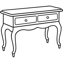 Illustration of a console table isolated on transparent background