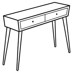 Illustration of a console table isolated on transparent background
