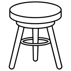 Illustration of a simple stool isolated on transparent background