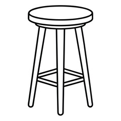 Illustration of a simple stool isolated on transparent background