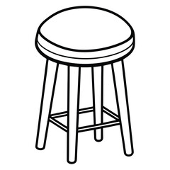Illustration of a simple stool isolated on transparent background