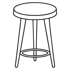 Illustration of a simple stool isolated on transparent background