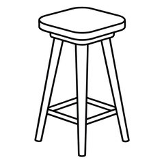 Illustration of a simple stool isolated on transparent background