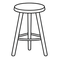 Illustration of a simple stool isolated on transparent background
