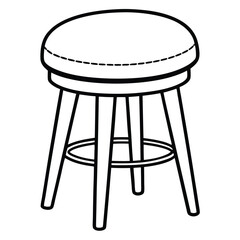 Illustration of a simple stool isolated on transparent background