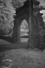 infrared image of the archway at the castle of Neckarbischofsheim