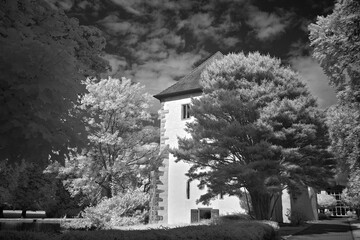 infrared image of castle of Neckarbischofsheim