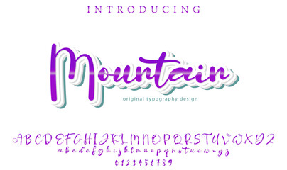 Mountain Font Stylish brush painted an uppercase vector letters, alphabet, typeface