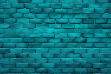 Aquamarine brick wall background. Brick texture