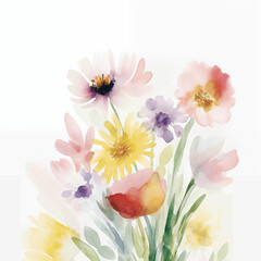 Wildflower watercolor digital paper texture