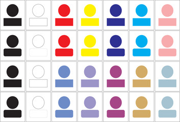 set of icons of people