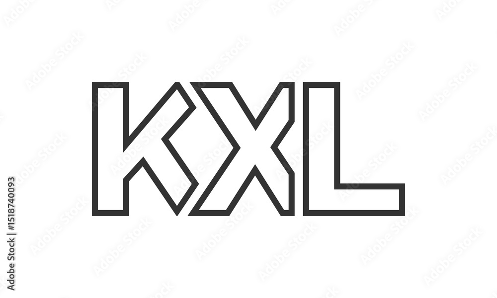 Fototapete kxl logo design template with strong and modern bold text. initial based vector logotype featuring s