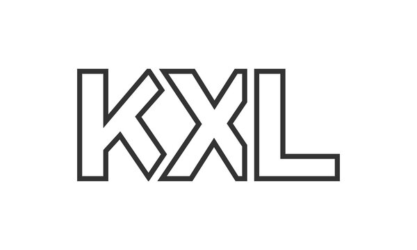KXL logo design template with strong and modern bold text. Initial based vector logotype featuring simple and minimal typography. Trendy company identity.