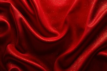 Obraz premium Elegant Red Satin Fabric Background for Festive Design