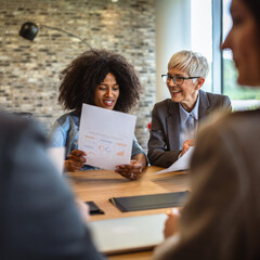 diverse multicultural businesswoman on the meeting in modern office