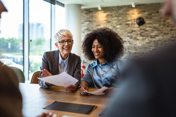 diverse multicultural businesswoman on the meeting in modern office