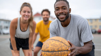 Group circle drill featuring focused footwork in outdoor basketball training session