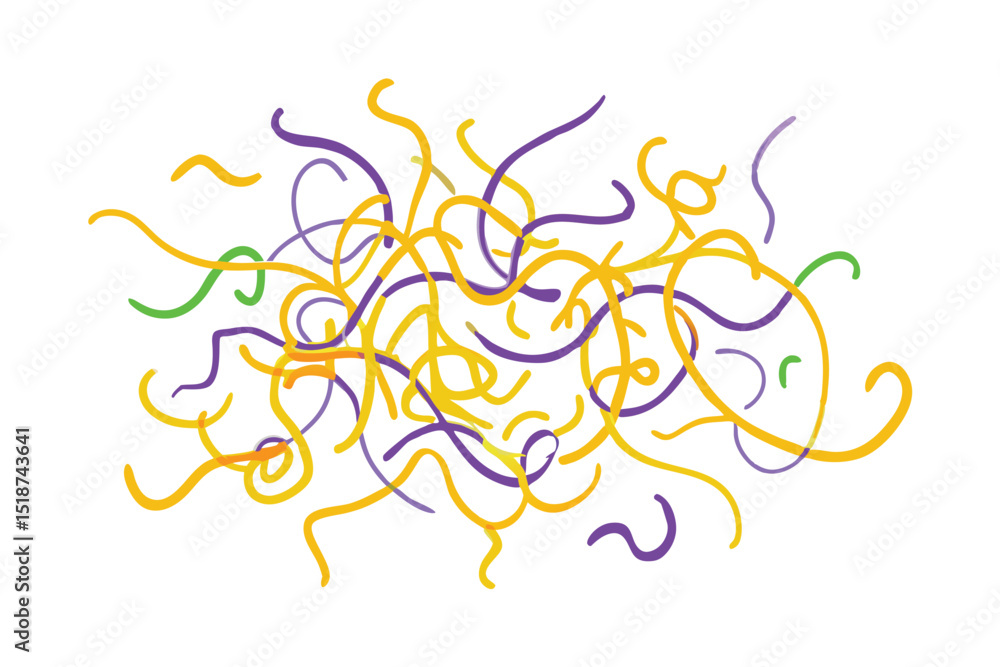 Poster abstract colorful swirls and lines on white background artistic design element
