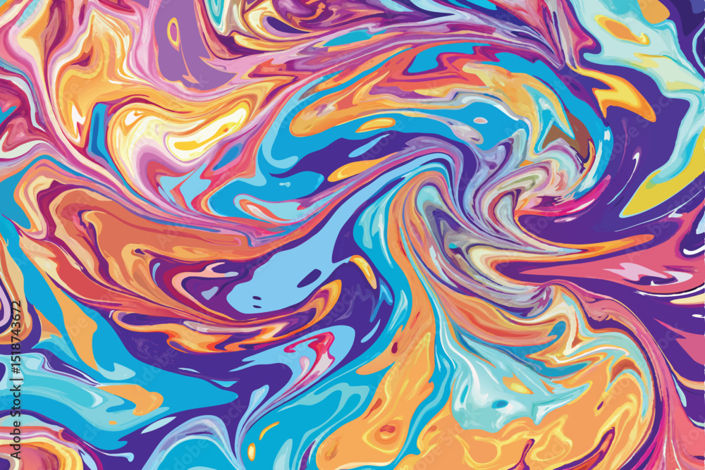 Poster abstract colorful swirls and waves background suitable for various creative design projects