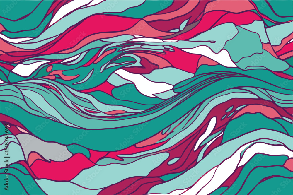 Poster abstract colorful wavy lines pattern with transparency suitable for designs