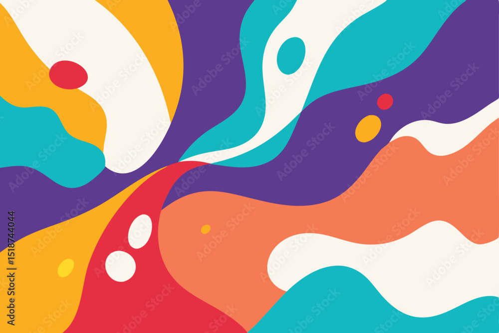 Poster abstract flowing shapes graphic design colorful elements with transparency