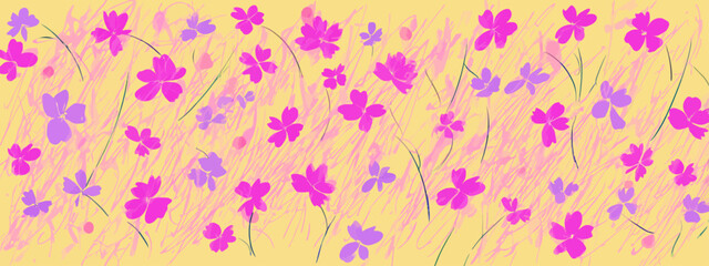 Abstract Floral Background Pastel Pink and Purple Blossoms