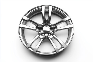 Obraz premium isolated car rim with tire on white background