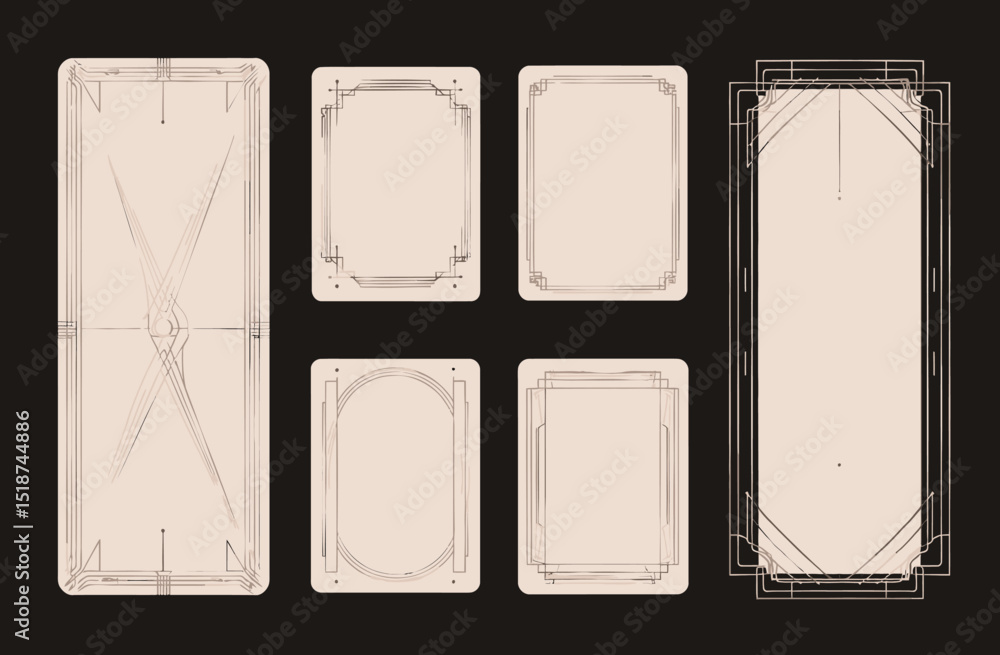 Poster minimalist art deco frames a collection of elegant design elements