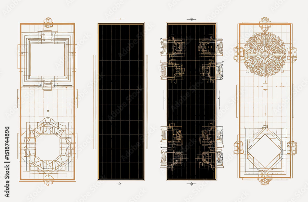 Poster minimalist art deco frames elegant vector graphics for design projects