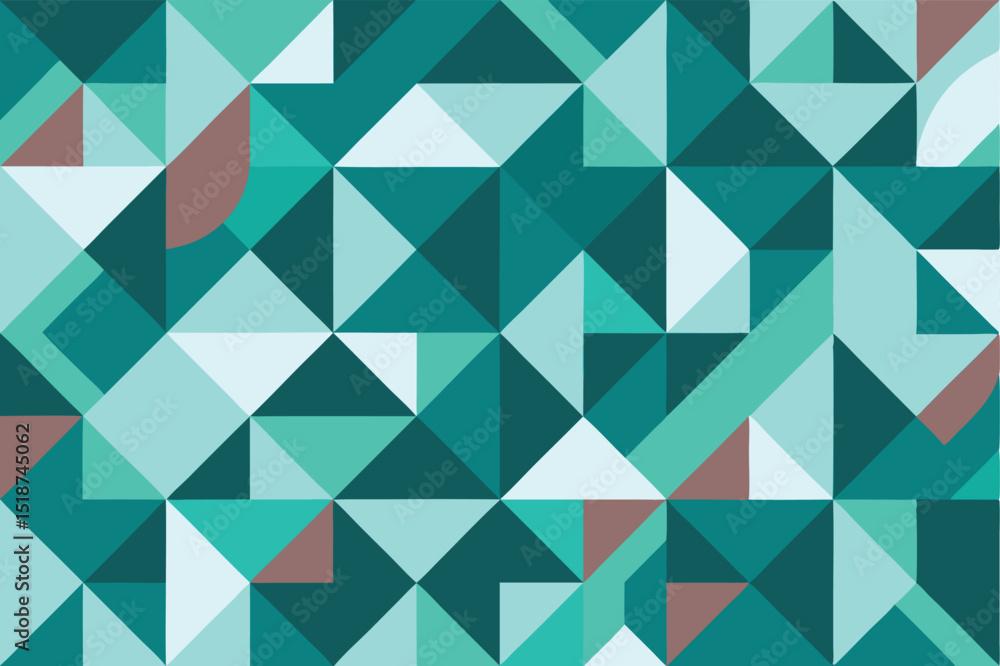Poster abstract geometric pattern with triangles and teal hues for design projects