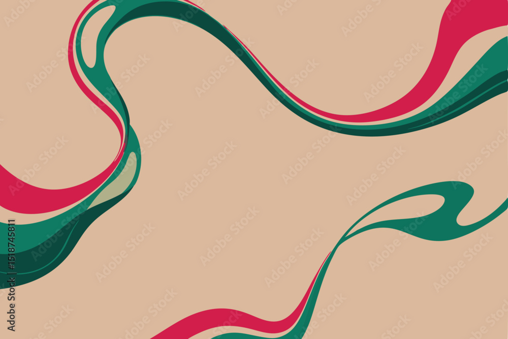 Poster abstract wavy ribbon design with transparent background for diverse creative projects