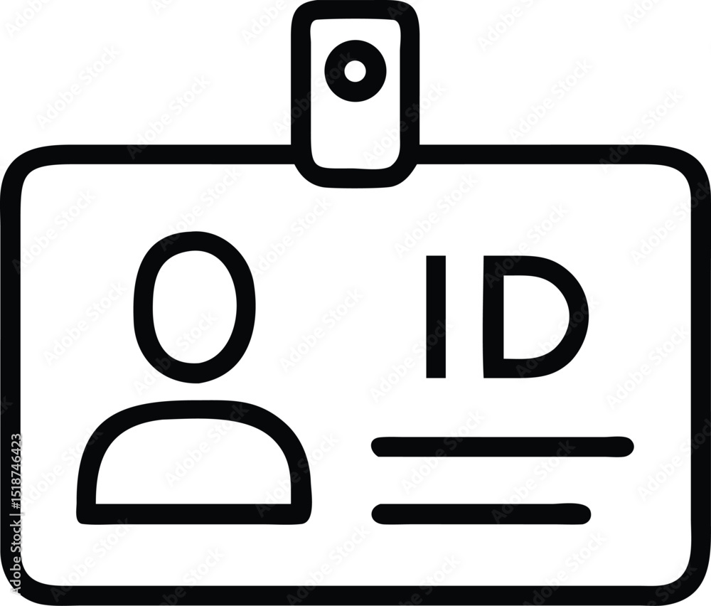 Poster black silhouette design representing an identification card concept with transparency