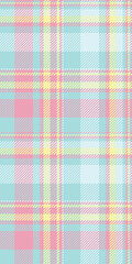 Magazine check tartan pattern, abstract background plaid seamless. Glamor textile vector texture fabric in teal and red colors.