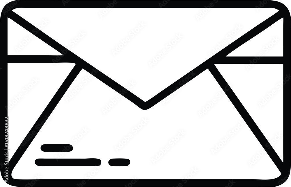 Poster minimalist black envelope mail message symbol icon design element