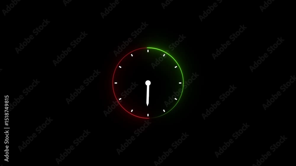 Poster clock glowing neon light line abstract futuristic technology background with clock concept and time 