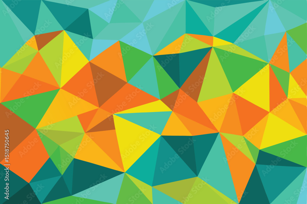 Poster vibrant abstract polygonal mosaic design with colorful triangular geometric shapes