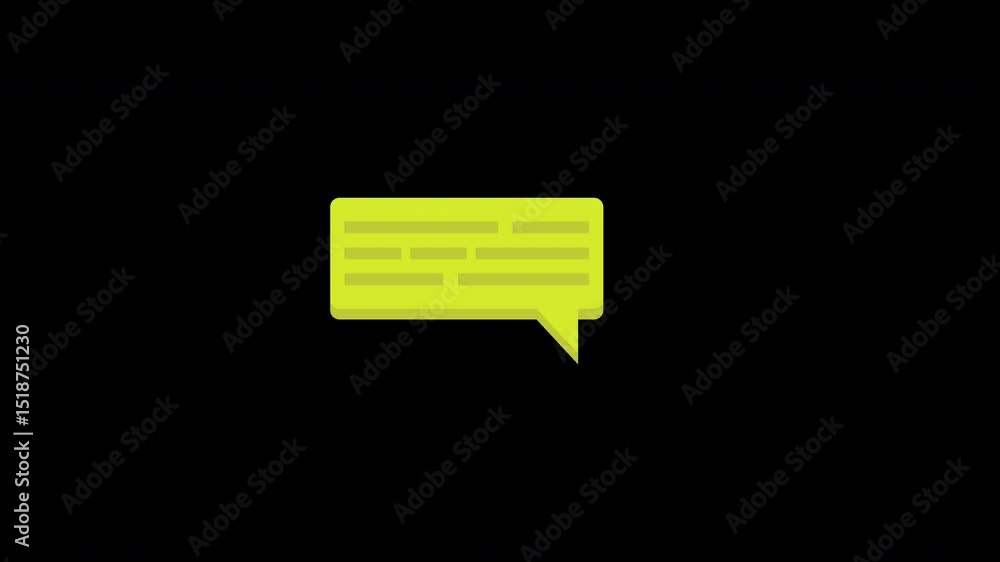 Aufkleber dynamic animation featuring a vibrant speech bubble on a transparent background