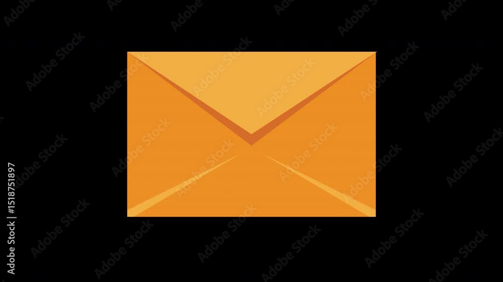 Poster simple minimalist email notification or message flat design with soft colors on a transparent backgr