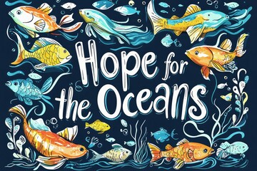 Hope for the oceans: vibrant underwater art featuring colorful fish and marine life | ocean conservation artwork