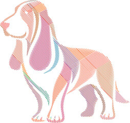 Elegant Basset Hound Dog Sketch in Stylized Design