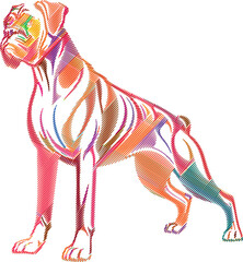 Elegant Boxer Dog Sketch in Stylized Design