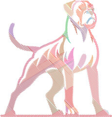 Elegant Boxer Dog Sketch in Stylized Design