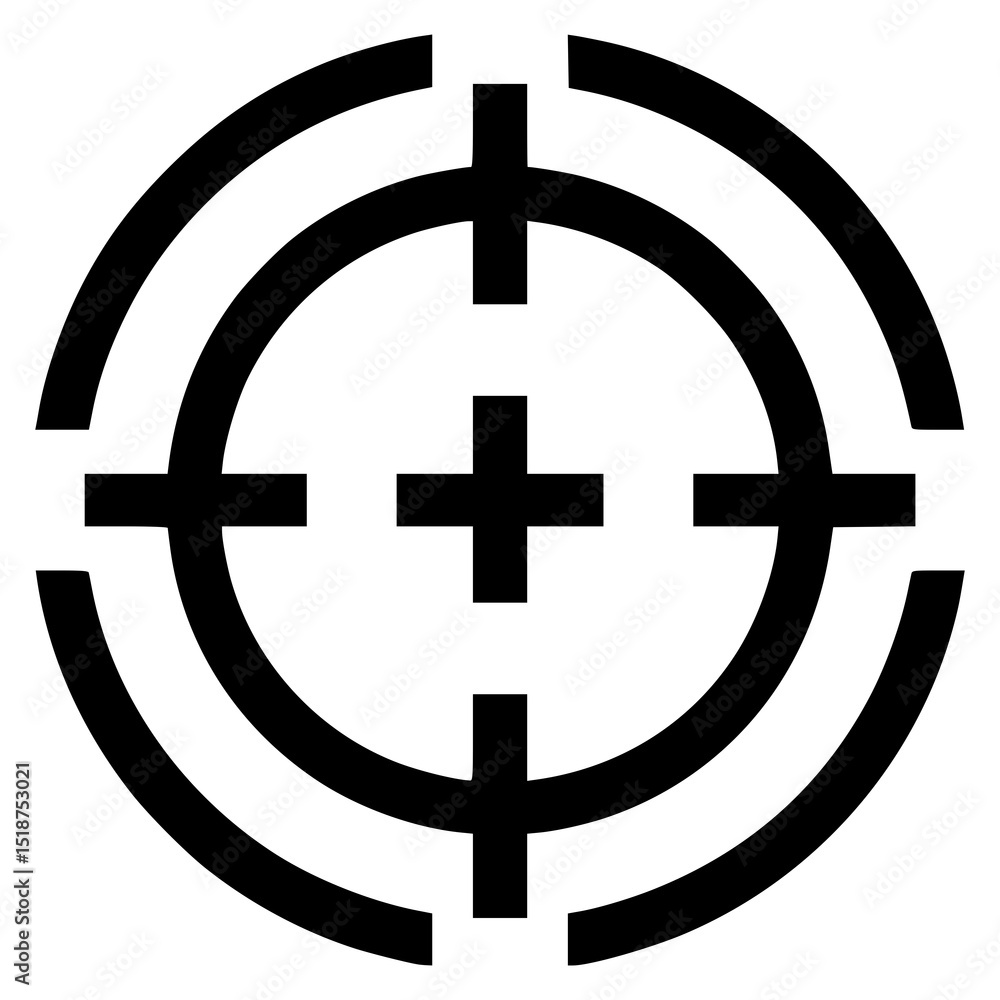 Poster target icon representing focus and precision in design