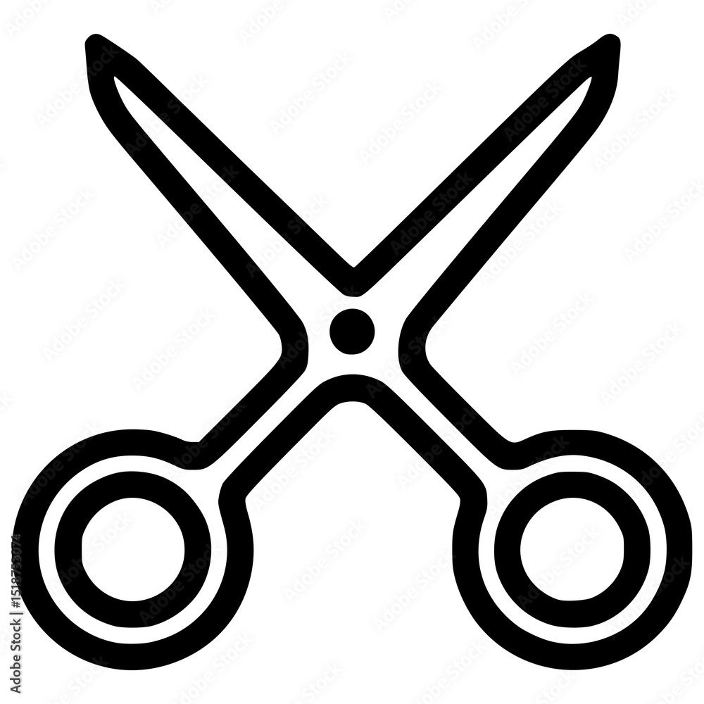 Poster scissors icon in simple black design suitable for various uses