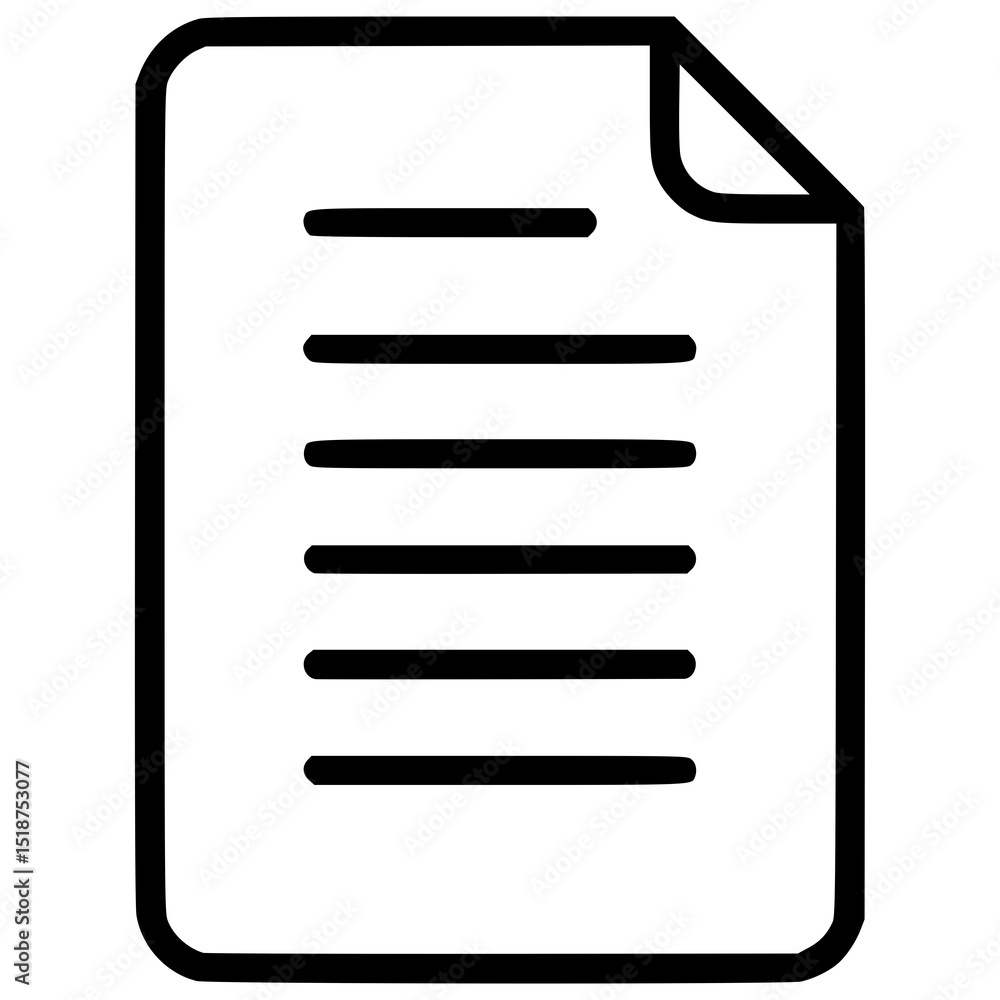 Poster icon representing a blank document with lines for text