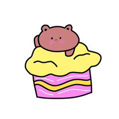 This illustration style is cute (kawaii), suitable for use in children's designs, stickers, or digital decorations.